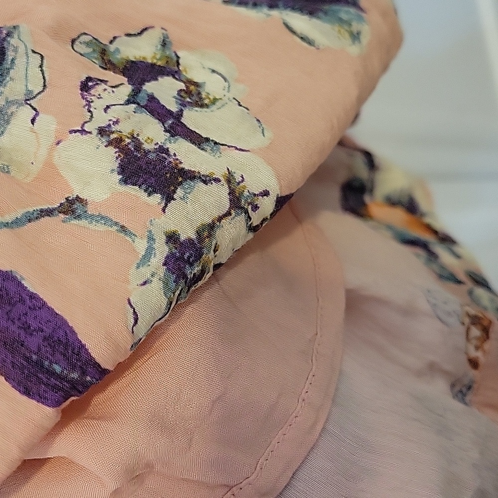 EUC Anthropologie Long Sleeve Floral Smocked Mini Dress Size S - Picture 7 of 13